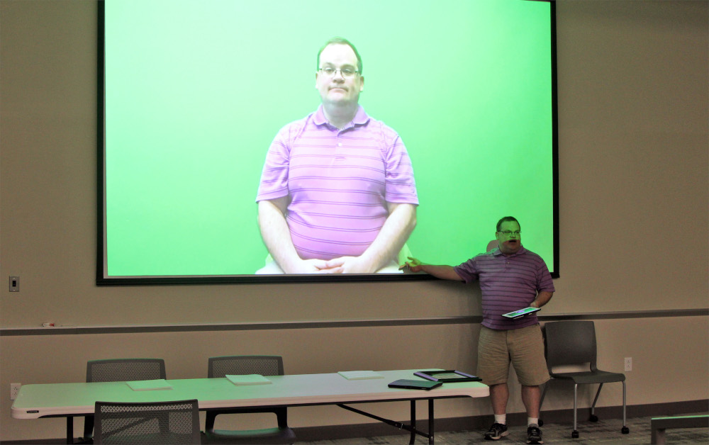 Carnahan and his green screen