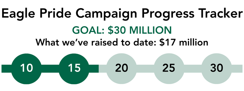 progress tracker graphic for the Eagle Pride campaign